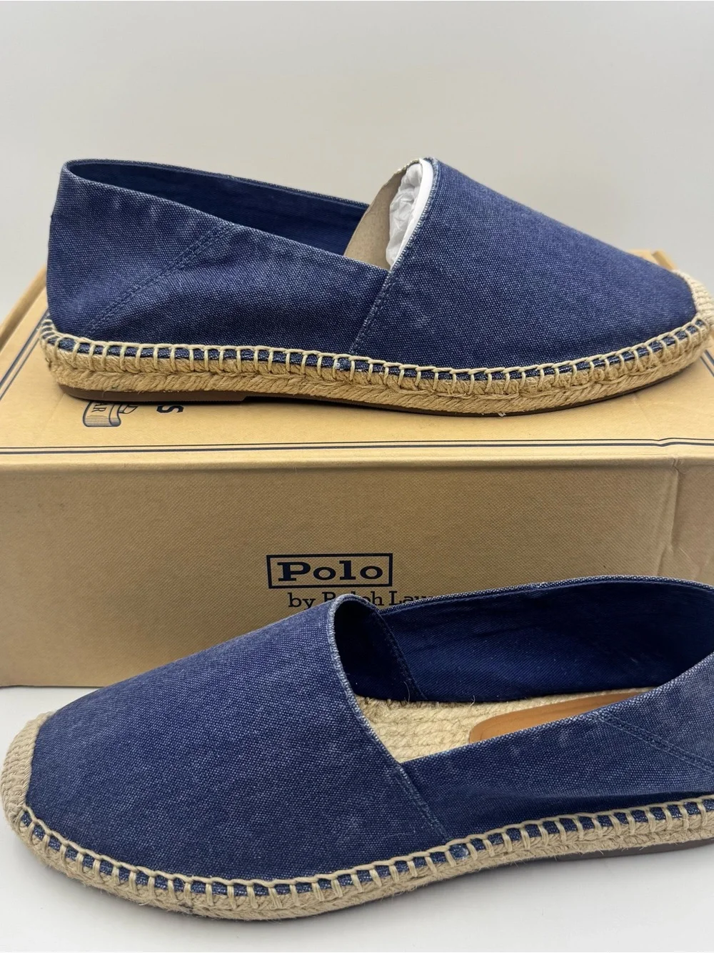 POLO RALPH LAUREN Men's US 10 D Washed Canvas Cevio V2 Espadrille Navy